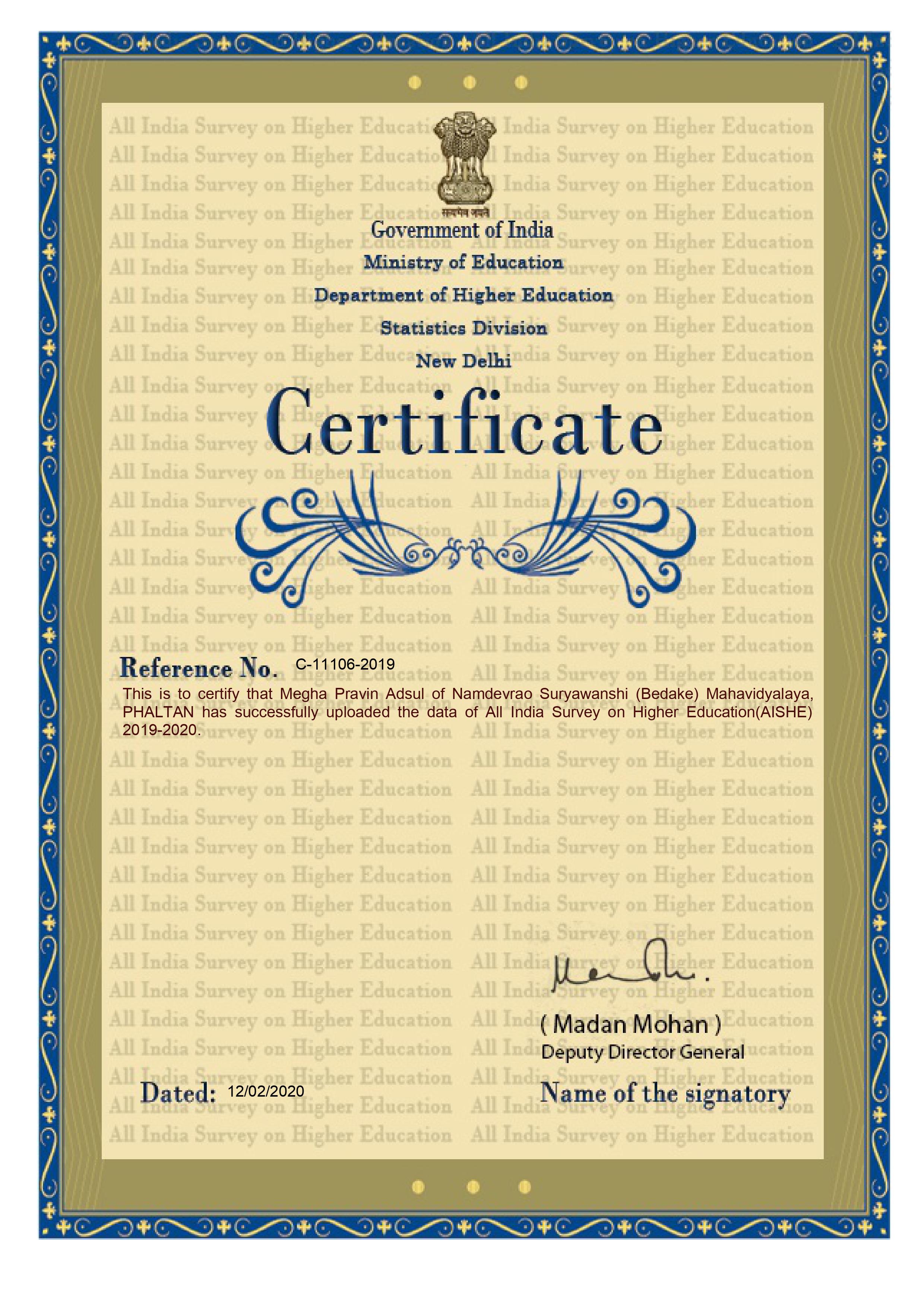 Certificate